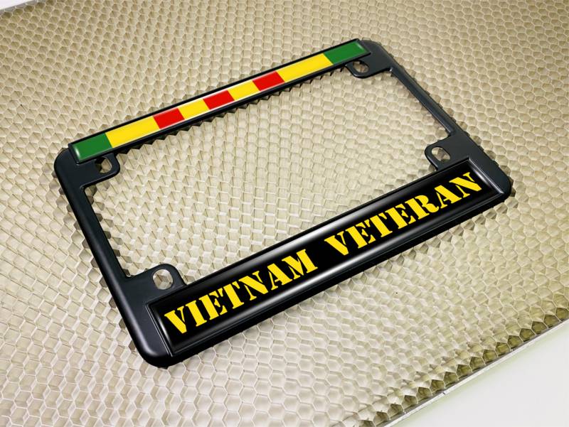 Vietnam Veteran - Motorcycle Metal License Plate Frame
